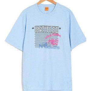 Design Untitled NWT Sz L  Blue Graphic Crewneck T-Shirt